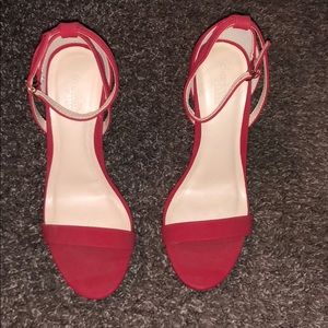 Red high heeled shoes